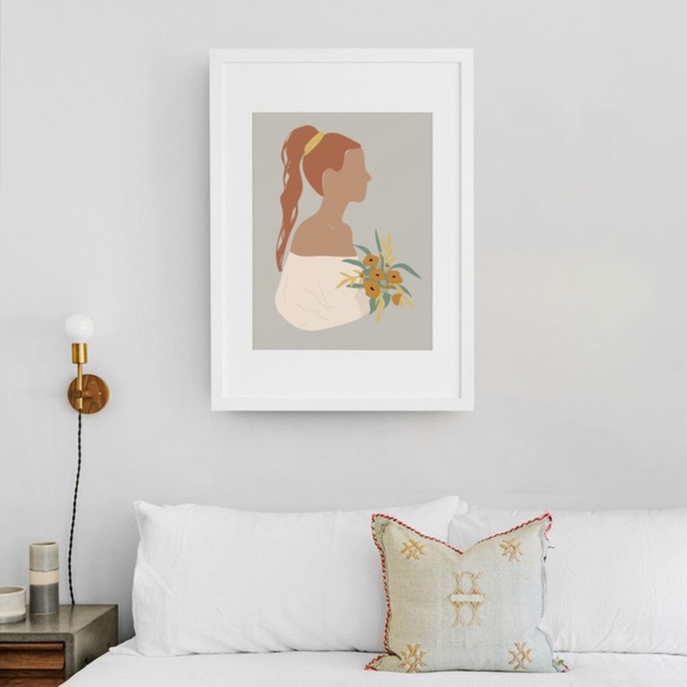 Wall Art Boho Woman Print Illustration Unframed - Picture 6 of 8